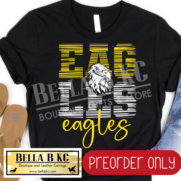 **PREORDER ONLY** Eagles Scribble YELLOW - Tee or Sweatshirt - 1 Week Turn Around from Date of Order