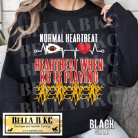 Kansas City Football Heartbeat Tee or Sweatshirt