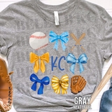 Kansas City Baseball Coquette Bows V1 Tee or Sweatshirt