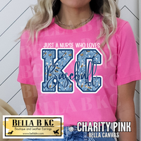 Kansas City Baseball Just a Nurse who Loves KC Baseball Tee or Sweatshirt