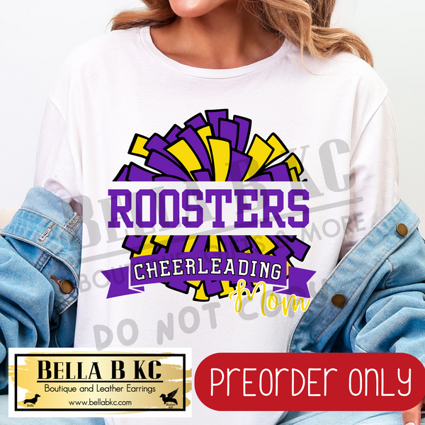 **PREORDER ONLY** Roosters MOM Cheerleading Tee or Sweatshirt - 1 Week Turn Around from Date of Order