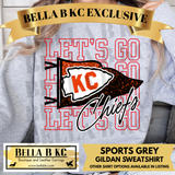 **BBKC EXCLUSIVE** Kingdom - KC Football Let's Go FAUX Glitter Pennant Flag Tee or Sweatshirt