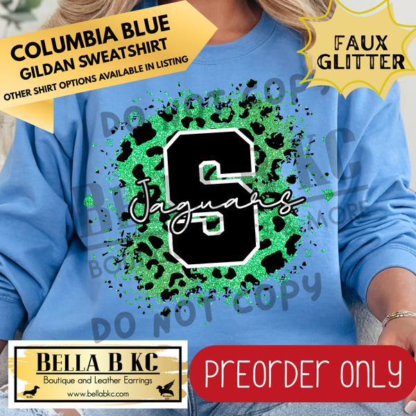 **PREORDER ONLY** Jaguars FAUX Leopard Glitter - Tee or Sweatshirt - 1 Week Turn Around from Date of Order