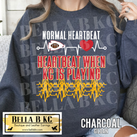 Kansas City Football Heartbeat Tee or Sweatshirt