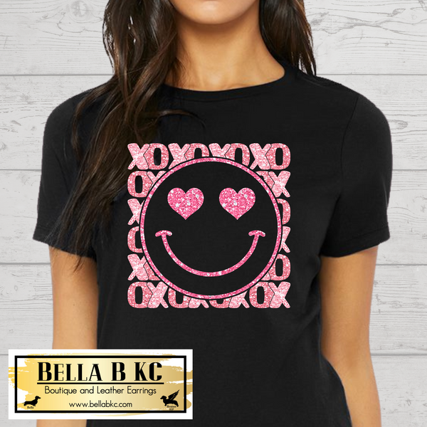 Valentine - **FAUX** Glitter Smile XOXO Tee or Sweatshirt