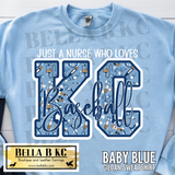 Kansas City Baseball Just a Nurse who Loves KC Baseball Tee or Sweatshirt