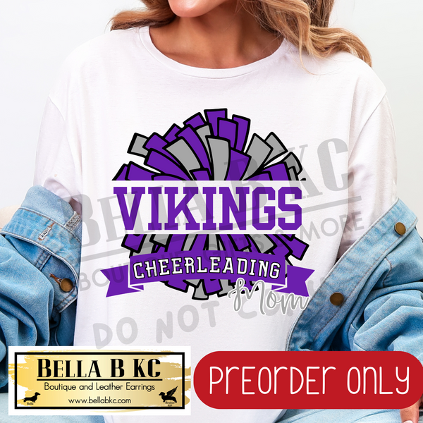 **PREORDER ONLY** Vikings MOM Cheerleading Tee or Sweatshirt - 1 Week Turn Around from Date of Order