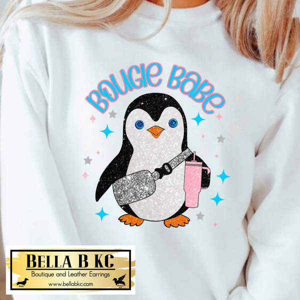 Winter - Bougie Babe Penguin *GLITTER INFUSED PRINT* Tee or Sweatshirt