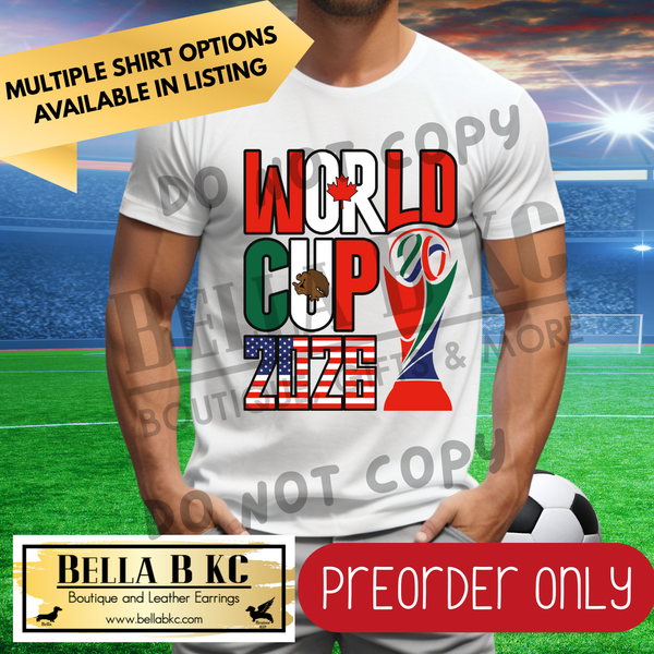 **PREORDER ONY** World Soccer - USA 2026 - Multiple Shirt Options - 1 Week Turnaround Time