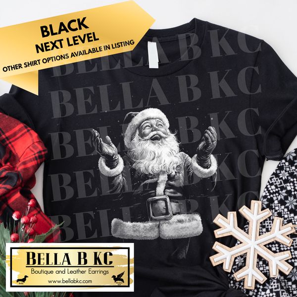 ***TEMPORARILY OUT OF STOCK. RESTOCK ETA 12/4 - Christmas - Monotone Joyful Santa - Multiple Shirt Options