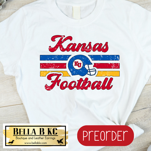 KU Kansas Football on Tee or Sweatshirt