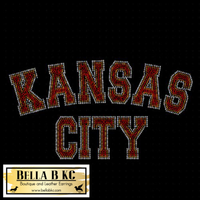 Kansas City Football Arched - **RHINESTONE** Tee or Sweatshirt