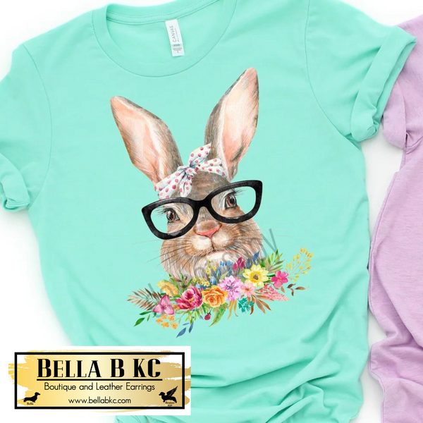 Easter - Bunny with Flowers Tee or Sweatshirt