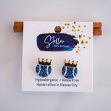 Kansas City Baseball Crown Double Layered Studs