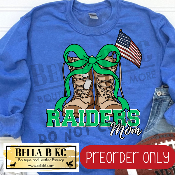 **PREORDER ONLY** Jaguars JROTC Raiders Boots Bow MOM - Tee or Sweatshirt - 1 Week Turn Around from Date of Order