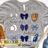 Kansas City Baseball Fan Coquette Bows V2 Tee or Sweatshirt