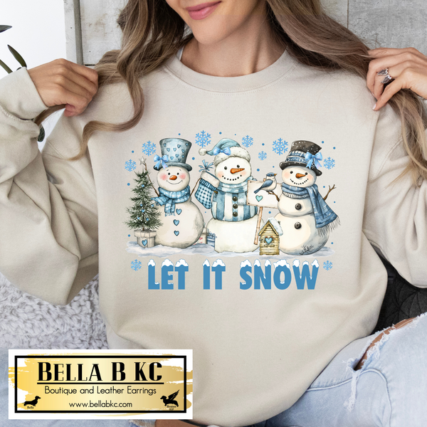 Winter - Let it Snow Blue Snowman Tee or Sweatshirt