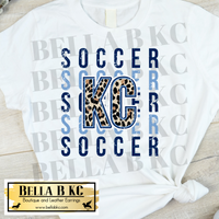 Kansas City Sporting Soccer Leopard Repeat Tee or Sweatshirt