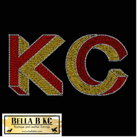 Kansas City Football 3D KC - **RHINESTONE** Tee or Sweatshirt