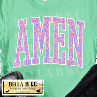 Easter/Faith - Amen Purple Leopard Tee or Sweatshirt