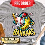 **PREORDER ONLY 1 WEEK TAT** Bananas Baseball Tee or Sweatshirt