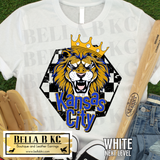 Kansas City Baseball Checkered Lion Tee or Sweatshirt