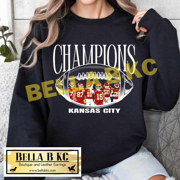 Kansas City Football Players Champions Tee or Sweatshirt