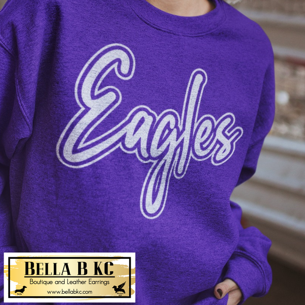 Eagles Script - White Print - Tee or Sweatshirt