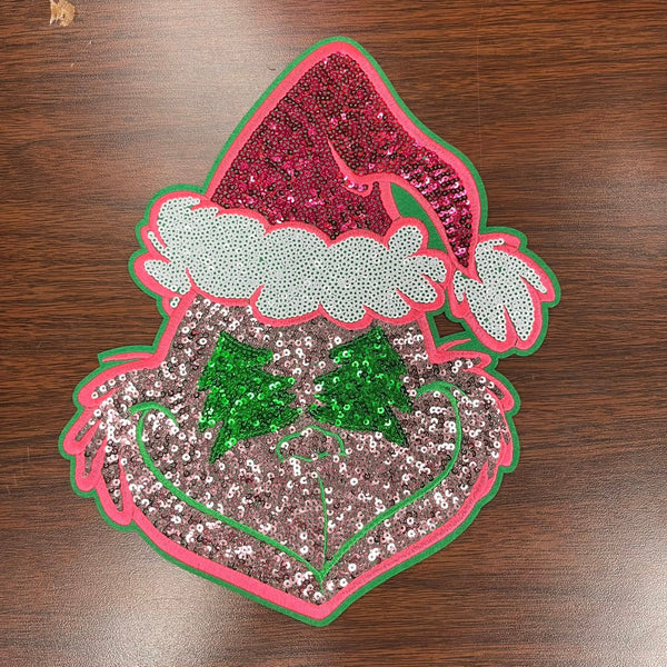 Christmas - G Man Sequin PATCH Adult Shirt Size - Multiple Shirt Options