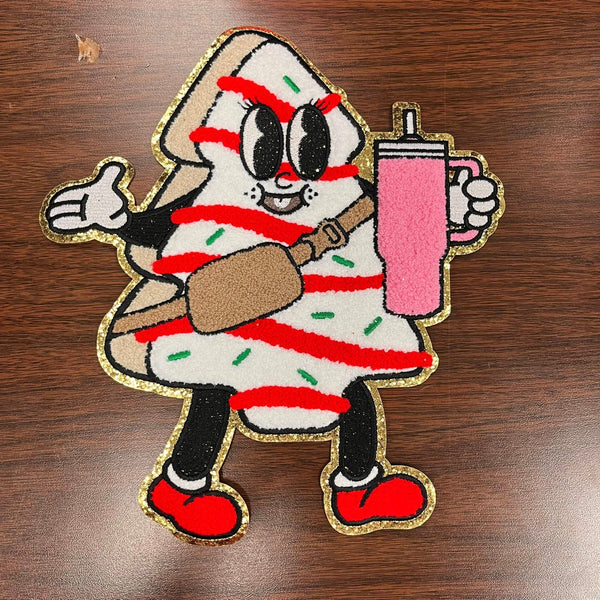 Christmas - Cake Chenille PATCH Adult Shirt Size - Multiple Shirt Options