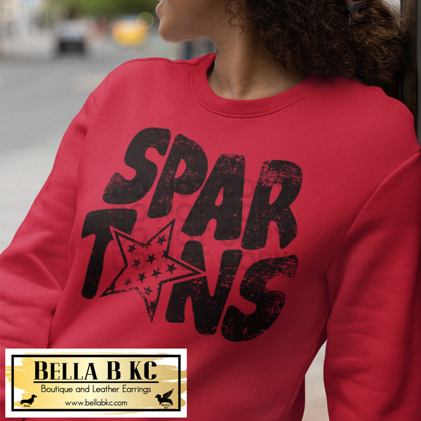 Spartans Big Bold Grunge - Black Print - Tee or Sweatshirt