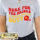 Kansas City Football Here for the Drinks Tee or Sweatshirt