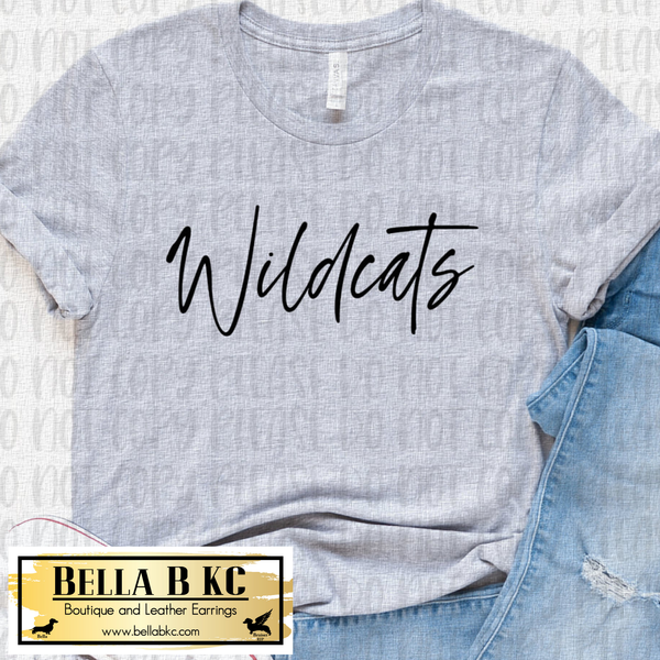 Wildcats Script - Black Print - Tee or Sweatshirt