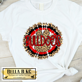 Bulldogs Tie Dye Leopard Round Logo on Tee or Sweatshirt