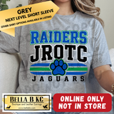 **PREORDER ONLY** Jaguars JROTC Raiders Striped with Paw - Tee or Sweatshirt - 1 Week Turn Around from Date of Order