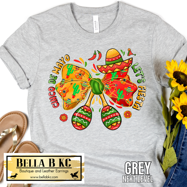 Cinco De Mayo - Let's Fiesta Bow Tee