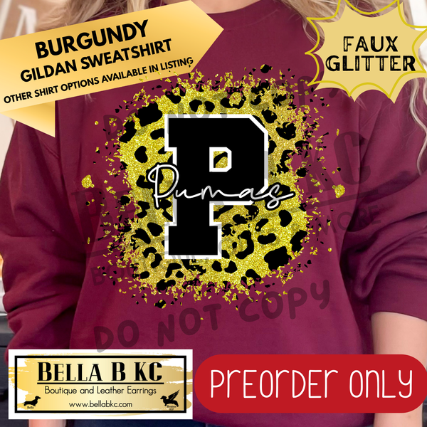 **PREORDER ONLY** Pumas FAUX Leopard Glitter - Tee or Sweatshirt - 1 Week Turn Around from Date of Order