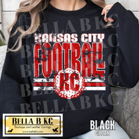 Kansas City Football Red/White Print Tee or Sweatshirt