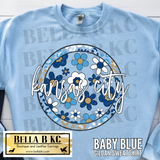 Kansas City Baseball Round Floral Tee or Sweatshirt