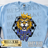Kansas City Baseball Checkered Lion Tee or Sweatshirt