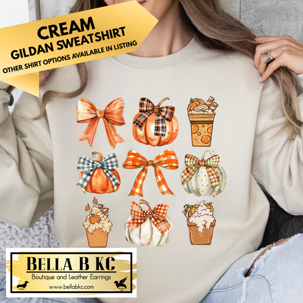 **PREORDER ONLY** Fall - Coquette Bows & Coffee #62 - Tee or Sweatshirt - 1 Week Turn Around from Date of Order