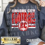 Kansas City Football Red/White Print Tee or Sweatshirt