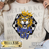 Kansas City Baseball Checkered Lion Tee or Sweatshirt