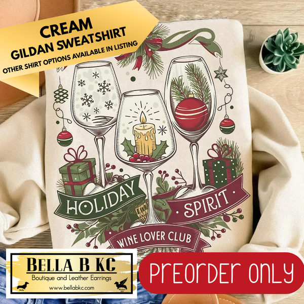 Christmas - Holiday Spirits Wine Lover Club - Multiple Shirt Options