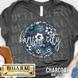 Kansas City Baseball Round Floral Tee or Sweatshirt