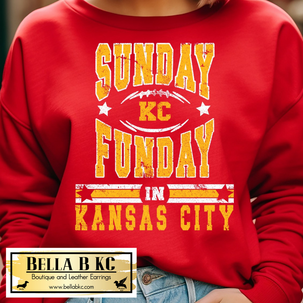 Kansas City Football Sunday Funday in KC Tee or Sweatshirt – Bella