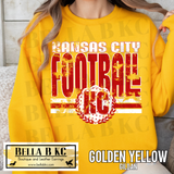 Kansas City Football Red/White Print Tee or Sweatshirt