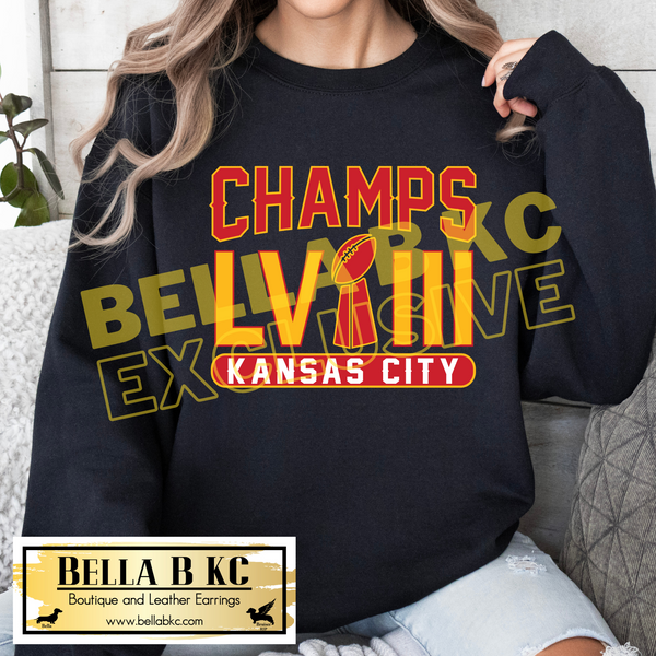 BBKC EXCLUSIVE Kansas City Football Champs LVIII Tee or Sweatshirt