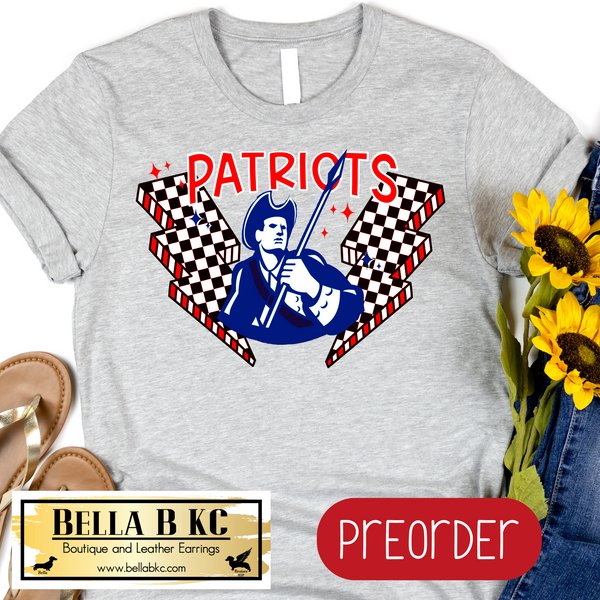 **PREORDER** Patriots Lightning Checkered Tee or Sweatshirt