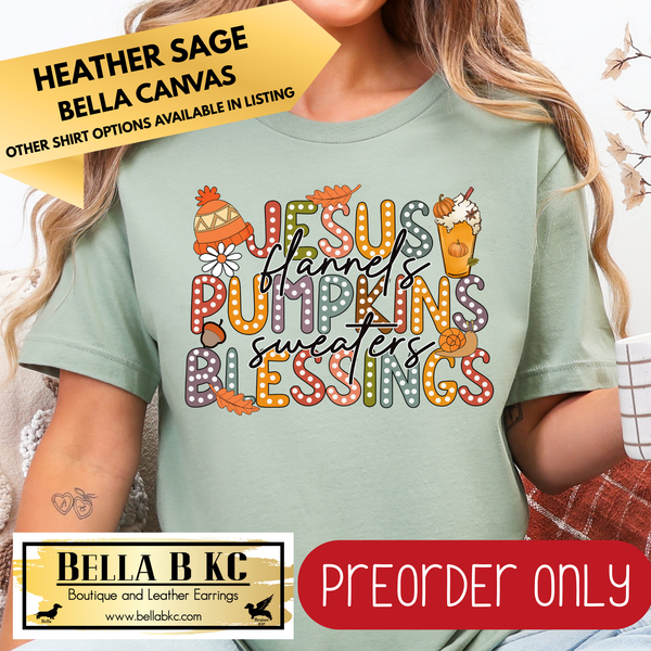 **PREORDER ONLY** Fall - Jesus Pumpkins Blessings #65 - Tee or Sweatshirt - 1 Week Turn Around from Date of Order